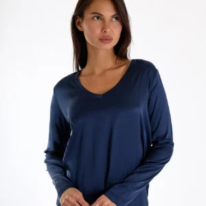 Maglia Donna Scollo V Viscosa INDOMINA colore Blu