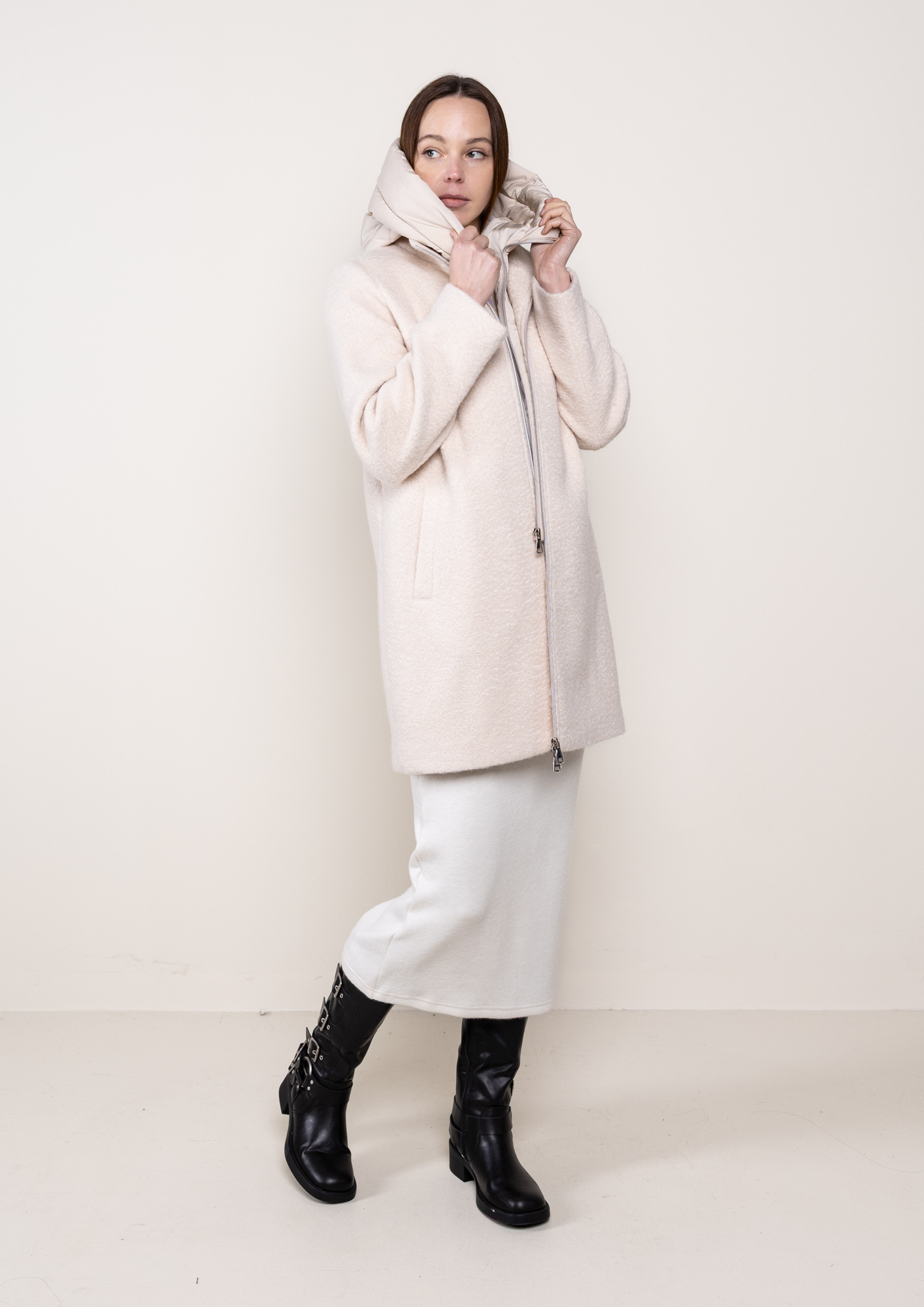 Cappotto Bouclé Lokita Milano Avorio